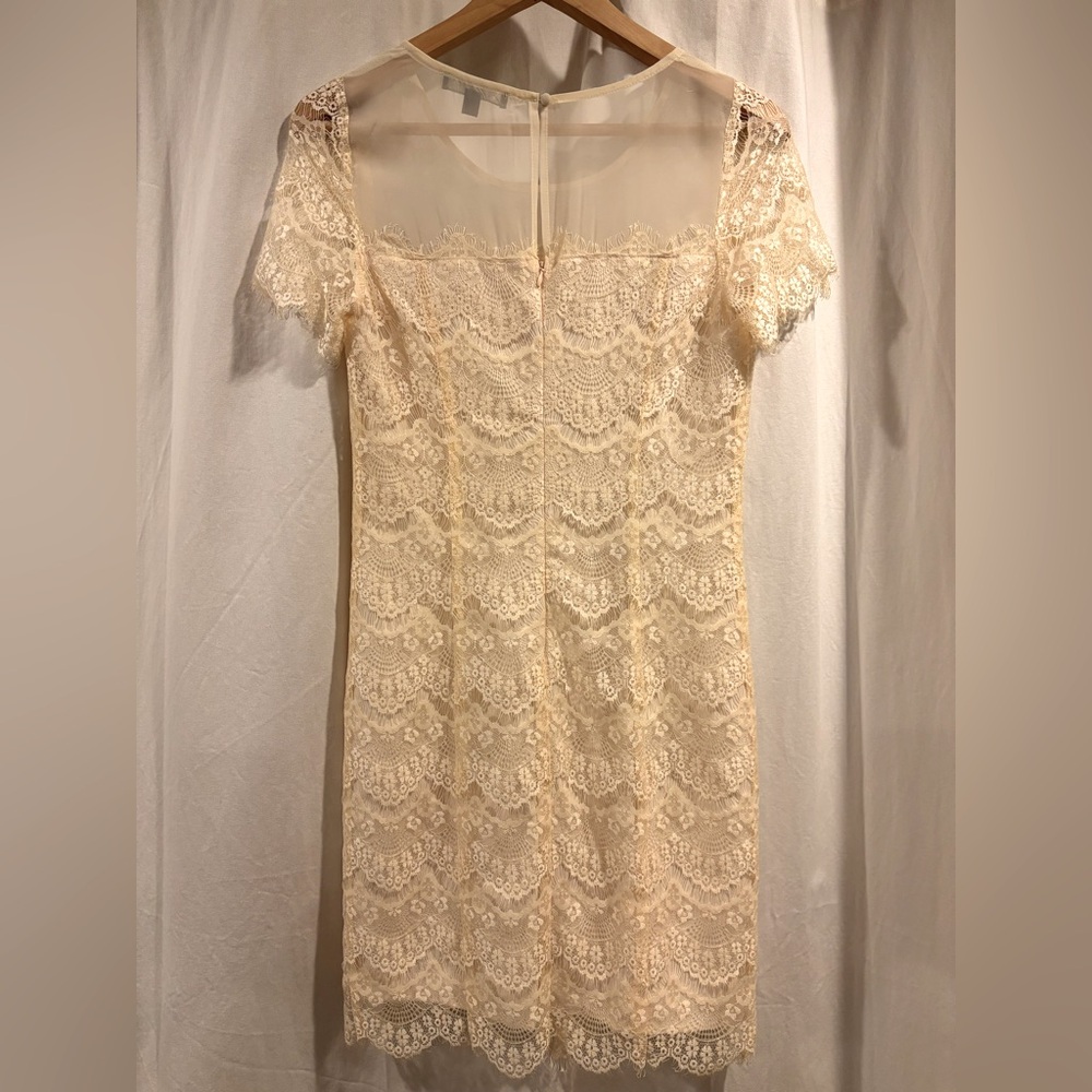 Cream Lace Like-New Dress by C. Luce, Size Small {Great for Wedding Reception} - Picture 4 of 4
